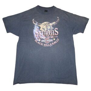 Vintage 1992 Harley Davidson Sturgis Black Hills Rally 3D Emblem T-Shirt XXL